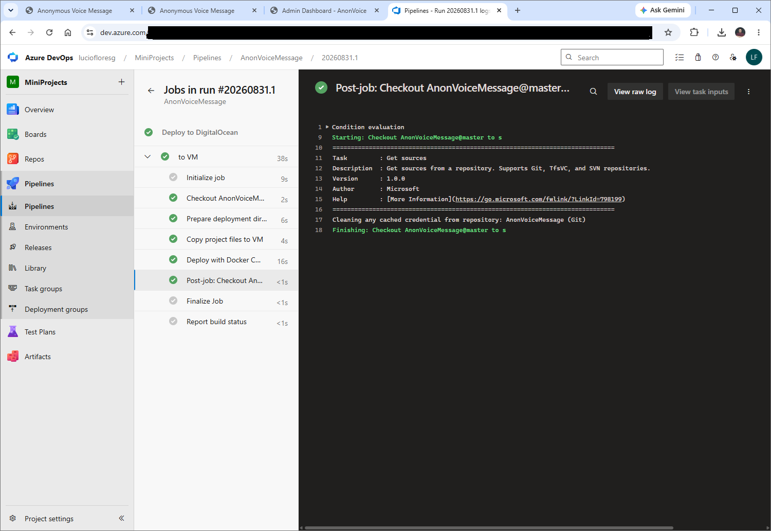 Azure DevOps pipeline run