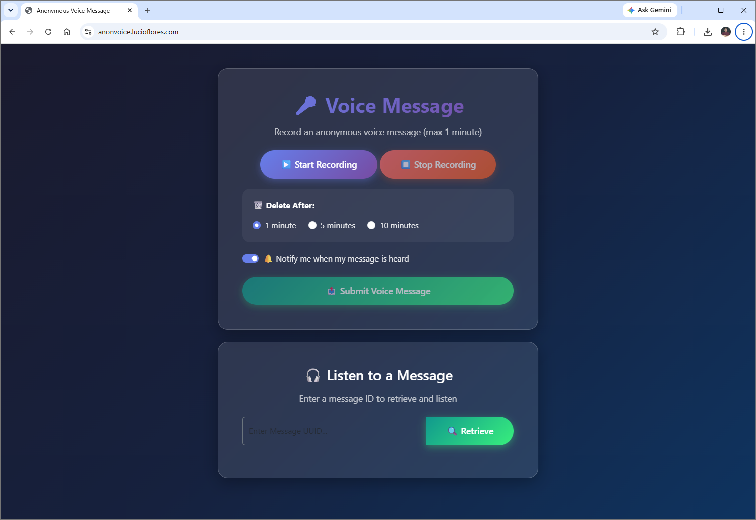 Voice recorder UI