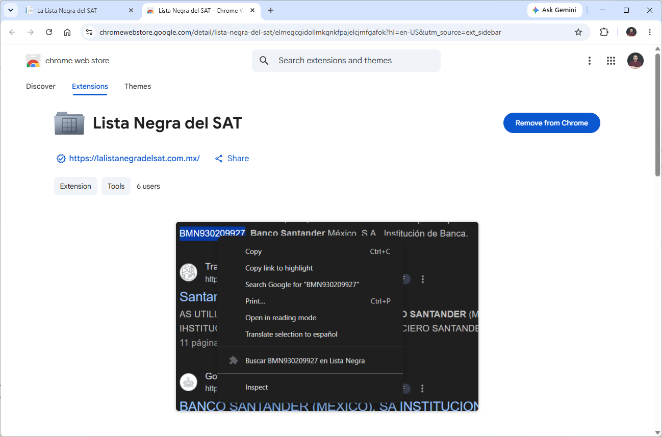 Chrome extension