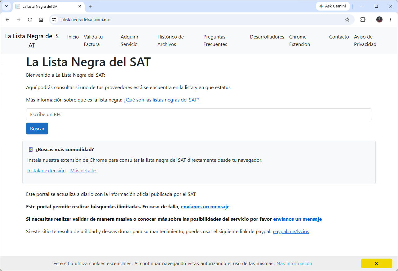 RFC search on the portal